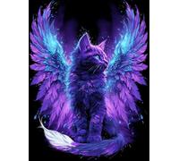 Dipingere con i Numeri Adulti Kit Fai-da-Te Acrilico gatto viola Pennelli Pittura su Tela 50x60cm Senza Cornice Facile per Bambini Principianti Decorazione Murale Ufficio Casa Regalo Creativo G-999