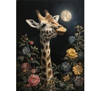 Dipingere con i Numeri Adulti Kit Fai-da-Te Acrilico Giraffe Fiori Pennelli Pittura su Tela 40x50cm Senza Cornice Facile per Bambini Principianti Decorazione Murale Ufficio Casa Regalo Creativo G-989