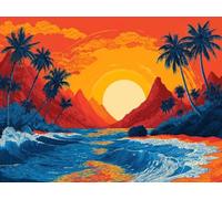 Dipingere con i Numeri Adulti Kit Fai-da-Te Acrilico paesaggio alba Pennelli Pittura su Tela 20x30cm Senza Cornice Facile per Bambini Principianti Decorazione Murale Ufficio Casa Regalo Creativo G-777