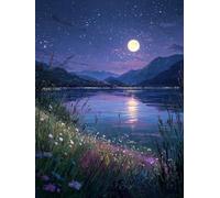 Dipingere con i Numeri Adulti Kit Fai-da-Te Acrilico paesaggio stellare Pennelli Pittura su Tela 20x30cm Senza Cornice Facile Bambini Principianti Decorazione Murale Ufficio Casa Regalo Creativo G-927