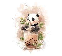 Dipingere con i Numeri Adulti Kit Fai-da-Te Acrilico Panda Carino Pennelli Pittura su Tela 20x30cm Senza Cornice Facile per Bambini Principianti Decorazione Murale Ufficio Casa Regalo Creativo G-948