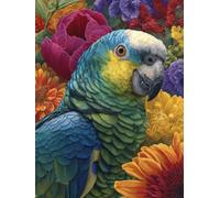 Dipingere con i Numeri Adulti Kit Fai-da-Te Acrilico pappagallo Fiori Pennelli Pittura su Tela 70x90cm Senza Cornice Facile Bambini Principianti Decorazione Murale Ufficio Casa Regalo Creativo G-973