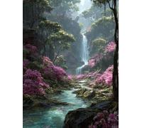 Dipingere con i Numeri Adulti Kit Fai-da-Te Acrilico valle delle cascate Pennelli Pittura su Tela 60x80cm Senza Cornice Facile Bambini Principianti Decorazione Murale Ufficio Casa Regalo Creativo G744