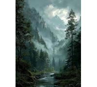 Dipingere con i Numeri Adulti Kit Fai-da-Te Acrilico Valle Verde Pennelli Pittura su Tela 40x60cm Senza Cornice Facile per Bambini Principianti Decorazione Murale Ufficio Casa Regalo Creativo G-809