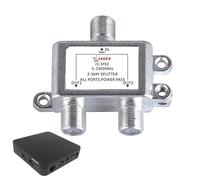 Diplexor coaxial - Puerto 2 en 1 de 2 vías, divisor de señal de TV, combinador de cables satelitales, interruptor ajustable | Conector coaxial confiable para señal satelital