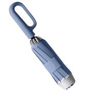 DIPLODOCUS Ring Buckle Umbrella, Reflective Safety Strip, Compact Sturdy Windproof Umbrella, Travel Portable, Reverse Automatic Umbrella, Folding Travel UV Umbrella, Wind Resistant Umbrella (Blue)