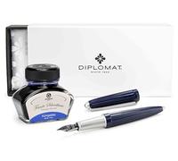 Diplomat Aero Midnight Blue - Pluma estilográfica (plumín de acero inoxidable, tinta mediana), color azul