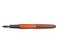DIPLOMAT - Aero - Pluma Estilográfica de Acero - Punta fina - Naranja - Resistente y elegante - Garantía de 5 años