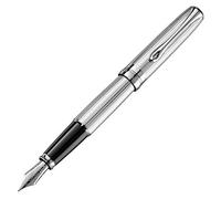 Diplomat Excellence - Pluma estilográfica con plumín de acero A2, color cromado, diseño de guilloché