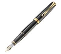 Diplomat Excellence - Pluma estilográfica (tamaño A2, punta fina de 14 quilates), color negro y dorado