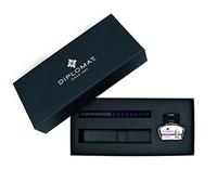 DIPLOMAT - Juego de pluma estilográfica Elox Ring - Negro y violeta - 1 pluma estilográfica + 1 cartucho de tinta + 1 funda de piel - 5 años de garantía