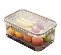 DIPO Outdoor Ice Preservation Box, Portable Snack Tray with Handle, Portable Double Layer Fruit Storage Holder for Camping, Picnic (Brown)