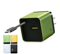 Dipomall Charger, 3 in 1 Charger Retractable 80w MAX Fast, Retractable Phone Wall Plug, for Phone, Laptops, Earphone, with Type-C Cable and 2 USB Ports (Green,1 Pcs)
