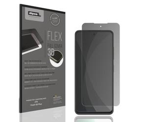 dipos FLEX 1x Protector de Pantalla de privacidad mate compatible con ZTE Fresh 60 Plus, 100% de cobertura de Pantalla, compatible con huellas dactilares, apto para fundas, Filtro Antiespía 2 vías