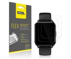 dipos FLEX 3x Protector de Pantalla claro para Touchelex 1,52" Smartwatch | Transparente, cobertura 100%, Full Cover, autorreparable, sin burbujas, compatible con huellas dactilares, autoadhesivo