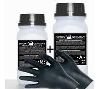 DIPOXY-2K-700 30 kg resina epoxi 2K + endurecedor + guantes, resina laminada EP de calidad profesional transparente e inodora resina de fundición epoxi UV varilla para madera