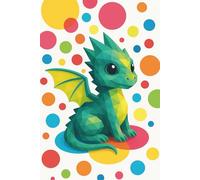 Dippin Dots Dragon: Bright Bubble Dot Fantasy Notebook || Lined, 6x9, 120 Pages: A cheerful geometric dragon journal with rainbow dots - perfect for sketching, notes, lists, or gifting