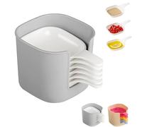 Dipping Sauce Plate And Holder Set, Mini DippingBowls with Handle, 6 pcs Dipping Sauce Plate And Holder, Mini Home Kitchen Seasoning Sauces Dishes Bowls, for Ketchup, Party Dinner (white 1set)