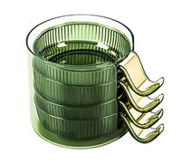 Dipping Sauce Plates Set, 4-Piece Seasoning Dish Tray with Holder, Small Serving Bowls for Soy Sauce Condiments Snacks Ketchup Dessert Ideal for Kitchen Dining Party Use 100g