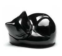 DIPZO Figura de Gato Negro Obsidiana, Estatua Sanadora, Regalo Adorable para Amantes de los Gatos y Mujeres, Decoración Hogar Oficina, Pequeño Gato de la Suerte