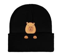 DIPZO Gorro Capybara para Mujer y Hombre, Gorro de Punto Bordado, Calidez Invierno, Divertido Regalo para Amantes de Capybaras en Navidad o Cumpleaños