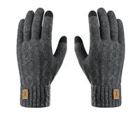 DIPZO Guantes de Invierno Táctiles para Hombre y Mujer, Tejidos, Térmicos, Suaves, Flexibles, Antideslizantes, para Correr al Aire Libre (Gris Oscuro)
