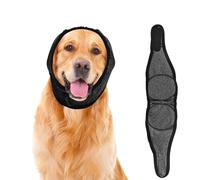 DIPZO Protector de Oídos para Perros, Orejeras Ajustables con Cancelación de Ruido, Capucha Calmante para Fuegos Artificiales, Truenos, Baño, Peluquería (L)
