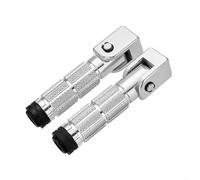 DIQXLGS 1 Par Delantero Trasero Estribo Universal Moto 90° Fijo Plegable Para Bicicletas Vehículos Eléctricos Ciclomotores Scooters(Plata)