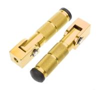 DIQXLGS 1 Par Delantero Trasero Estribo Universal Moto 90° Fijo Plegable Para Bicicletas Vehículos Eléctricos Ciclomotores Scooters(Oro)