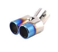 DIQXLGS 1pz Coche Gemelos Tubo Escape Trasero Cola Silenciador Para Kia Para Rio Para Soul Para Forte 2012 2013 2014 2015 Accesorios(Azul,Boca recta)