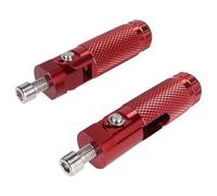 DIQXLGS 2 Piezas M8 Universal Reposapiés Plegables Para Moto Estribos Traseros Set Aluminio CNC Pieza Moto(ROJO)