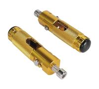 DIQXLGS 2 Piezas M8 Universal Reposapiés Plegables Para Moto Estribos Traseros Set Aluminio CNC Pieza Moto(Oro)
