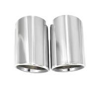 DIQXLGS 2 Puntas De Escape De Acero Inoxidable Para A4 A3 Y Q5 Silenciador De Tubo De Escape Accesorios Para Coche(Plata)