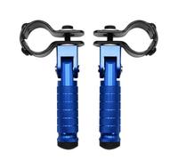 DIQXLGS 2Pcs reposapiés universal 8MM pedales plegables 90 grados piezas moto reposapiés traseros(Azul)