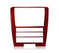 DIQXLGS Adhesivo Embellecedor Panel Ajuste Clima Volumen CD Consola | Para Para Mustang GT Para Shelby 2010-2014 Embellecedor Panel Ajuste CD(Rojo carbón,Estilo B)