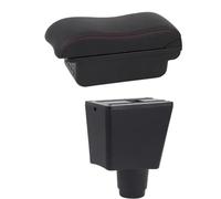 DIQXLGS Caja De Almacenamiento Coche Para Dacia Para Logan 2 Para Dokker Caja De Reposabrazos Coche Caja De Reposabrazos Coche Suministros Coche(C2 Línea roja)