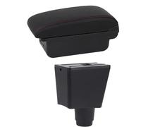 DIQXLGS Caja De Almacenamiento Coche Para Dacia Para Logan 2 Para Dokker Caja De Reposabrazos Coche Caja De Reposabrazos Coche Suministros Coche(C1 Línea Roja)