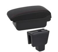 DIQXLGS Caja De Reposabrazos Coche Para BR-V Caja De Reposabrazos Central Caja De Almacenamiento Interior Piezas De Retrofit Accesorios Auto(A1 Negro rojo SIN USB)