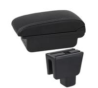 DIQXLGS Caja De Reposabrazos Coche Para BR-V Caja De Reposabrazos Central Caja De Almacenamiento Interior Piezas De Retrofit Accesorios Auto(B3 Negro blanco 3USB)