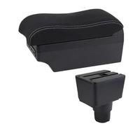 DIQXLGS Caja De Reposabrazos Para F&ord Para Ecosport 2018 2019 2020 2021 Reposabrazos Piel Consola Central Almacenamiento USB Accesorio Auto(Línea Blanca E2)