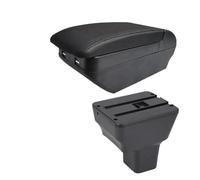 DIQXLGS Caja Reposabrazos Para Almera 2020-2024 Caja Reposabrazos Auto Piezas Retrofit Interior Almacenamiento(H All Black 4 USB)