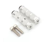 DIQXLGS CNC Aluminio Motocicleta Carrera Bicicleta Reposapiés Pedales Pedales Universal Para Motocicletas 8MM(Plata)
