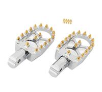 DIQXLGS Estriberas Anchas Reposapiés Conductor Pasajero Delantero Trasero CNC Para Harley Para Softail Fat Bob Para Breakout Para Street Bob(Gold Chrome Rear)