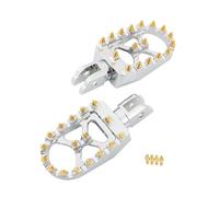 DIQXLGS Estriberas Anchas Reposapiés Conductor Pasajero Delantero Trasero CNC Para Harley Para Softail Fat Bob Para Breakout Para Street Bob(Gold Chrome Front)