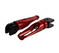 DIQXLGS Estriberas Conductor Aluminio CNC Reposapiés Moto Pedalines Pasajero Para Ducati Para Monster 696 796 1100 1100S EVO(ROJO)