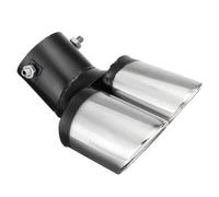 DIQXLGS Para B&MW 62mm Silenciador Decoración Automotriz Cromo Tubo Escape Acero Inox Curvado Doble Salida Adorno Escape(1 pieza)