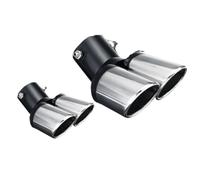 DIQXLGS Para Benz 62mm Silenciador Decoración Automotriz Cromo Tubo Escape Acero Inox Curvado Doble Salida Adorno Escape(2 piezas)