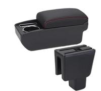 DIQXLGS Para BR-V Caja De Reposabrazos Para BRV Reposabrazos Coche Retrofit Interior Caja De Almacenamiento Central Portavasos Accesorios Auto(C1 Negro rojo SIN USB)