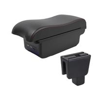 DIQXLGS Para BR-V Caja Reposabrazos Central Contenido Almacén Caja De Almacenamiento Brazo Partes Auto Interfaz USB(B1 Negro rojo 3USB)