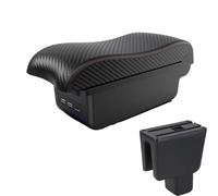 DIQXLGS Para BR-V Reposabrazos Para BRV Almacén Reposabrazos Auto Almacén Central Interior Piezas Retrofit Accesorios Auto(B1 Negro rojo 3USB)
